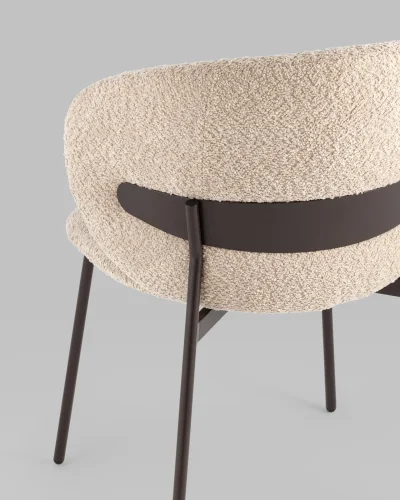 Стул Блейз букле капучино, каркас серо-коричневый УТ000039642 Stool Group, коричневый бежевый/букле, ножки/металл/чёрный, размеры - ***** фото 6