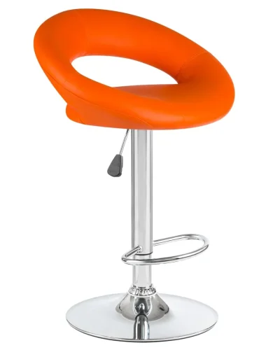 Стул барный 5001-LM MIRA,  цвет сиденья оранжевый, цвет основания хром Dobrin, оранжевый/экокожа, ножки/металл/хром, размеры - 790*1020***535*470 фото 2