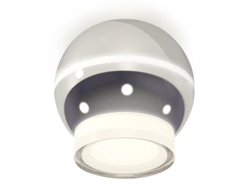 Светильник накладной Techno spot XS1104031 Ambrella light серебряный 1 лампа, основание серебряное в стиле модерн круглый