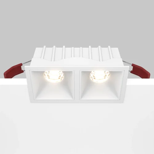 Светильник точечный Alfa LED DL043-02-10W3K-SQ-W Maytoni белый 2 лампы, основание белое в стиле современный  фото 6