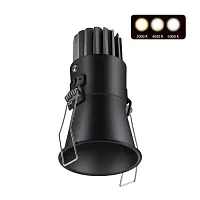 Светильник точечный LED с переключателем цветовой температуры Lang 358907 Novotech чёрный 1 лампа, основание чёрное в стиле современный хай-тек 