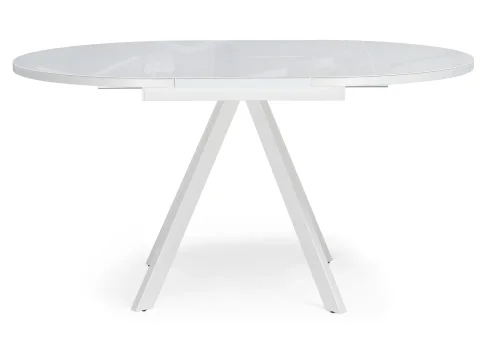 Стеклянный стол Трейси 100(140)х75 белый 516559 Woodville столешница белая из стекло фото 2