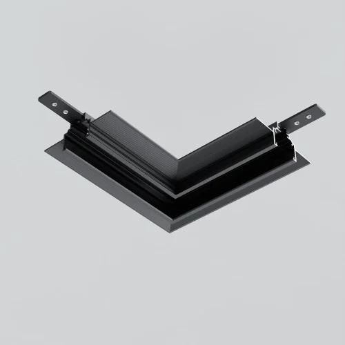 Коннектор угловой для встраиваемого низкопрофильного шинопровода Magnetic track system Exility TRAM034CL-42B Maytoni чёрный в стиле хай-тек современный для светильников серии Magnetic track system Exility exility тонкая магнитная фото 6