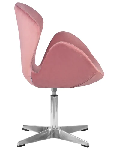 Кресло дизайнерское  69A-LMO SWAN, цвет сиденья розовый велюр BLUVEL52, алюминиевое основание Dobrin, розовый/велюр, ножки/металл/алюминий, размеры - ****710*600 фото 2