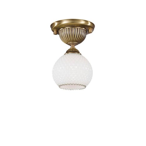 Светильник потолочный PL 8600/1 Reccagni Angelo белый 1 лампа, основание античное бронза в стиле классика 