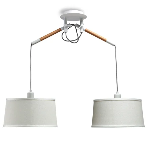 Люстра подвесная  NORDICA E27 4930 Mantra белая на 2 лампы, основание белое в стиле современный минимализм  фото 2