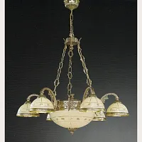 Люстра подвесная  L 7104/6+2 Reccagni Angelo бежевая на 8 ламп, основание античное бронза в стиле классический 