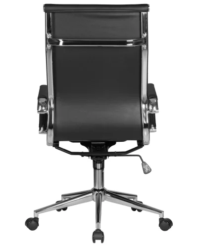 Офисное кресло для руководителей  101B-LMR CLARK SIMPLE, цвет чёрный Dobrin, чёрный/экокожа, ножки/металл/хром, размеры - 1090*1150***680*680 фото 5