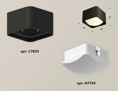 Светильник накладной Techno Spot XS XS7833022 Ambrella light чёрный 1 лампа, основание чёрное в стиле хай-тек современный квадратный фото 2