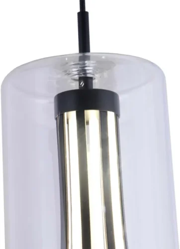 Светильник подвесной LED Striata 4627-1P Favourite прозрачный на 1 лампу, основание чёрное в стиле современный фото 2