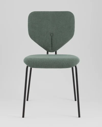 Стул обеденный Masey, зеленый УТ000039581 Stool Group, зелёный/рогожка, ножки/металл/чёрный, размеры - ***** фото 2