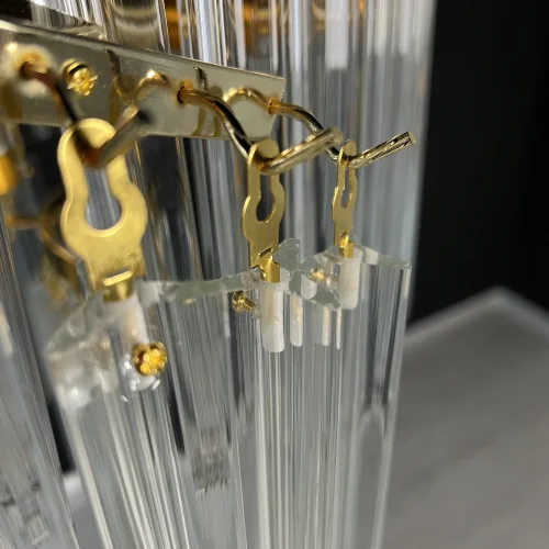 Люстра подвесная WALTZ D100 177868-26 ImperiumLoft прозрачная золотая на 28 ламп, основание золотое в стиле современный  фото 29