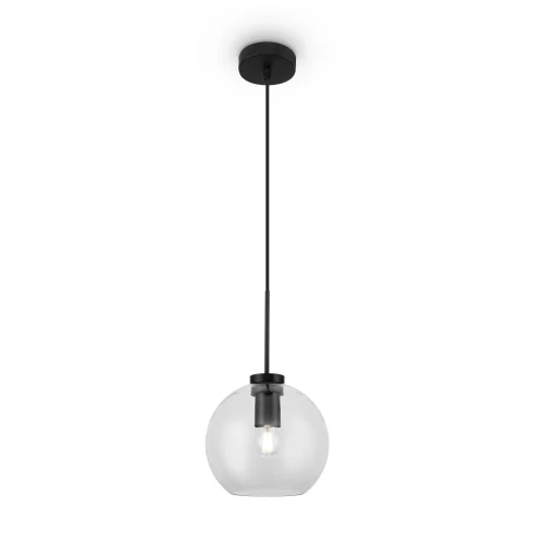 Светильник подвесной Bravis FR8002PL-01B Freya прозрачный 1 лампа, основание чёрное в стиле современный шар