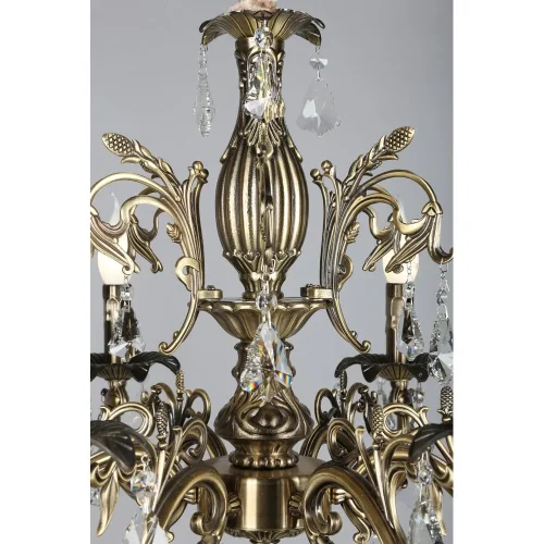 Люстра подвесная Catanzaro OML-30813-06 Omnilux бежевая на 6 ламп, основание бронзовое в стиле классический фото 10