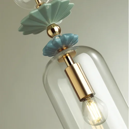 Светильник подвесной Bizet 4855/1 Odeon Light прозрачный 1 лампа, основание золотое в стиле классический  фото 3