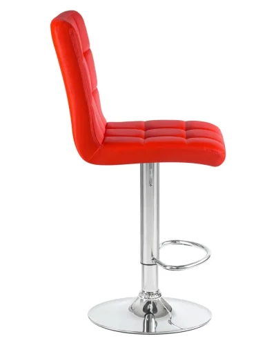 Стул барный 5009-LM KRUGER,  цвет сиденья красный, цвет основания хром Dobrin, красный/экокожа, ножки/металл/хром, размеры - 1000*1220***410*560 фото 3