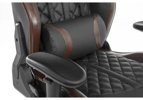 Кресло игровое Sprint коричневое / черное 11680 Woodville, чёрный/искусственная кожа, ножки/пластик/чёрный, размеры - *1250***700*720 фото 6