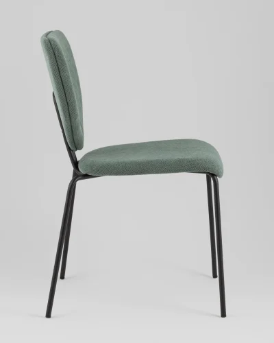 Стул обеденный Masey, зеленый УТ000039581 Stool Group, зелёный/рогожка, ножки/металл/чёрный, размеры - ***** фото 3