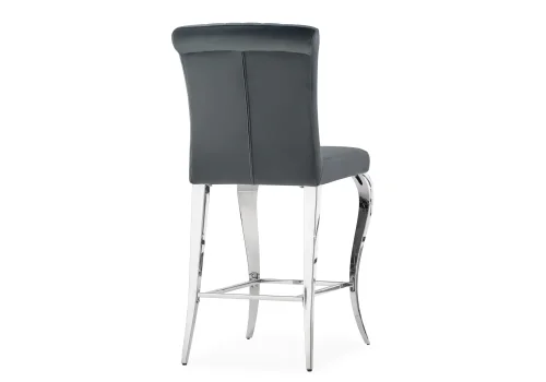 Полубарный стул Joan dark grey / steel 15387 Woodville, серый/велюр, ножки/металл/хром, размеры - ****470*640 фото 4