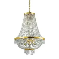 Люстра хрустальная CAESAR SP12 ORO Ideal Lux прозрачная на 12 ламп, основание золотое в стиле классический 