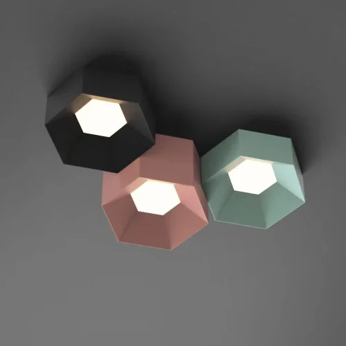 Светильник потолочный HEXAGON A 101669-26 ImperiumLoft зелёный на 3 лампы, основание зелёное в стиле современный фото 20