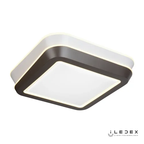 Люстра потолочная LED с пультом Summery B6312-139W/560*560 WH iLedex белая на 1 лампу, основание коричневое белое в стиле хай-тек современный с пультом квадраты