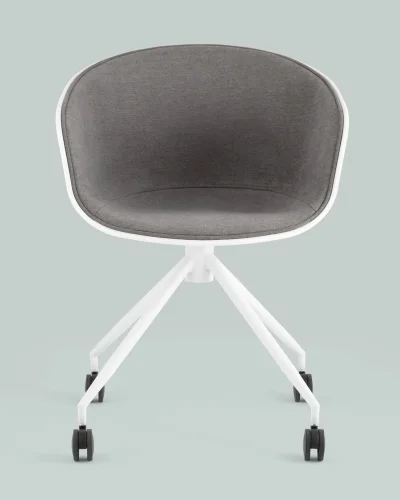 Кресло офисное LIBRA, пластик белый, рогожка серый УТ000036178 Stool Group, серый/рогожка, ножки/металл/белый, размеры - *810***600*535 фото 2