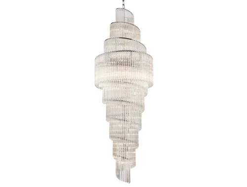 Люстра подвесная 8322/C Newport прозрачная на 54 лампы, основание хром в стиле классический современный американский каскад фото 2