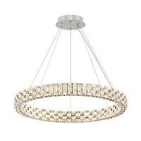 Люстра подвесная LED Castello MOD335PL-L40CH3K Maytoni прозрачная на 1 лампу, основание хром в стиле современный кольца