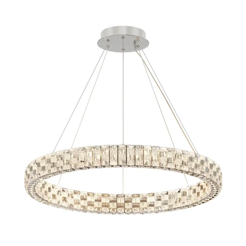 Люстра подвесная LED Castello MOD335PL-L40CH3K Maytoni прозрачная на 1 лампу, основание хром в стиле современный кольца
