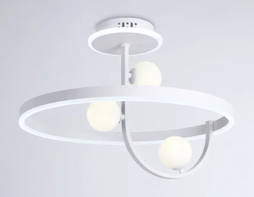 Светильник потолочный LED с пультом FL66261 Ambrella light белый 1 лампа, основание белое в стиле современный хай-тек кольца фото 4