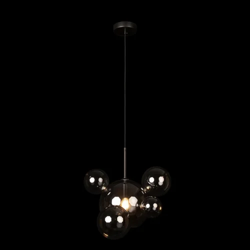 Светильник подвесной Bolle 2029-P6 mini LOFT IT чёрный 1 лампа, основание чёрное в стиле современный молекула шар фото 4