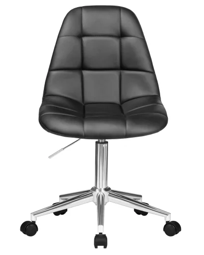 Офисное кресло набор 2 шт. SET-2 9800-LM MONTY, цвет чёрный Dobrin, /экокожа, ножки/металл/хром, размеры - 820*930***620*620 фото 7