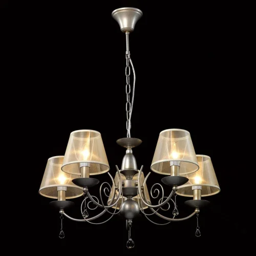 Люстра подвесная Глория 328010705 MW-Light бежевая на 5 ламп, основание серебряное в стиле классика  фото 2