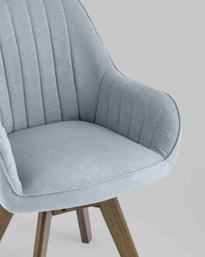 Стул обеденный вращающийся MANS, серый УТ000017374 Stool Group, серый/ткань, ножки/дерево/коричневый бежевый, размеры - *820***610*620 фото 9