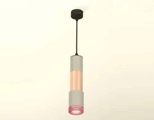 Светильник подвесной XP7423061 Ambrella light серый розовый 1 лампа, основание серое в стиле хай-тек современный трубочки фото 2