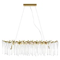 Люстра подвесная Waterfall 10350/1200L AB LOFT IT прозрачная на 14 ламп, основание античное бронза в стиле современный флористика арт-деко ветви