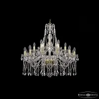 Люстра подвесная 1413/12+6+3/300 G Bohemia Ivele Crystal без плафона на 21 лампа, основание золотое в стиле классика sp