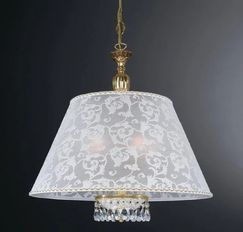 Люстра подвесная  L 7130/60 Reccagni Angelo белая на 5 ламп, основание золотое в стиле классический 
