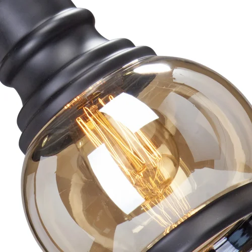 Светильник подвесной V4530-1/1S Vitaluce янтарный 1 лампа, основание чёрное в стиле лофт  фото 2