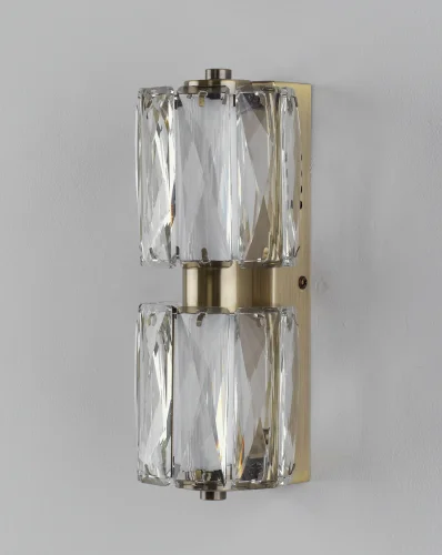 Бра LED Prismique V11711-WL Moderli прозрачный на 1 лампу, основание латунь в стиле современный фото 2