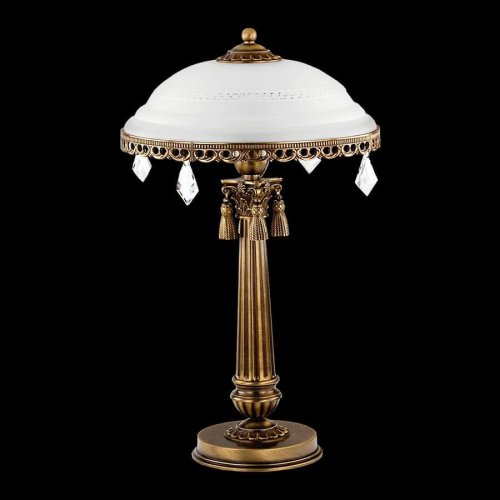 Настольная лампа Roma ROM-LG-1(P) Kutek белая 1 лампа, основание бронзовое металл в стиле классический  фото 2