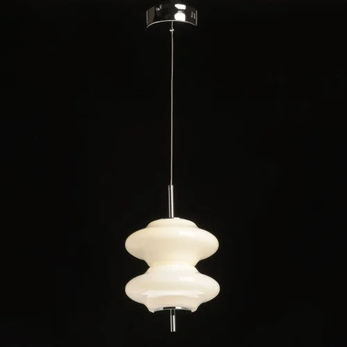 Светильник подвесной LED Ауксис 722012701 DeMarkt белый 1 лампа, основание хром в стиле современный хай-тек  фото 2