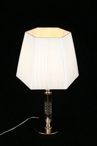 Настольная лампа Silvian APL.719.04.01 Aployt белая 1 лампа, основание золотое металл в стиле классический  фото 2