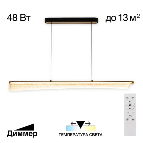 Светильник подвесной LED с пультом Fanny CL213121 Citilux прозрачный на 1 лампу, основание графит в стиле с пультом