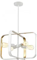 Люстра подвесная лофт Lois TL1177H-04WH Toplight золотая на 4 лампы, основание белое в стиле лофт современный 