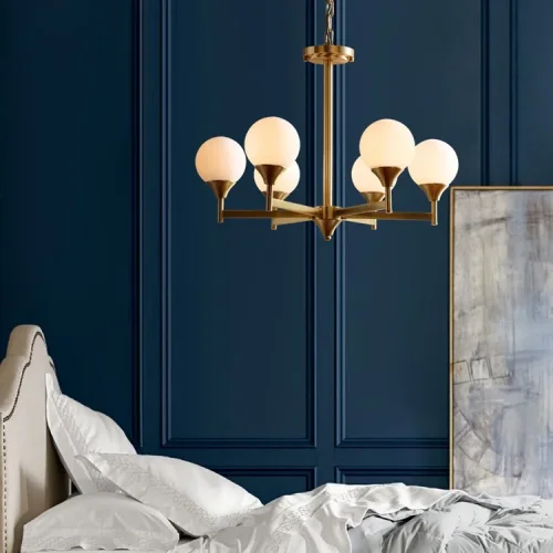 Люстра подвесная ERA 6 140659-26 ImperiumLoft белая на 6 ламп, основание латунь в стиле современный фото 5