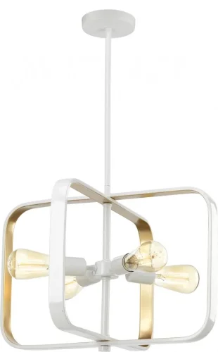 Люстра подвесная лофт Lois TL1177H-04WH Toplight золотая на 4 лампы, основание белое в стиле лофт современный 