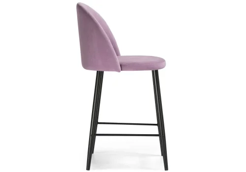 Барный стул Амизуре лавандовый / черный матовый 448660 Woodville, фиолетовый/велюр, ножки/металл/чёрный, размеры - ****480*530 фото 3