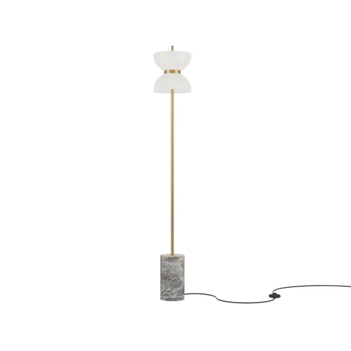 Торшер LED Kyoto MOD178FL-L11G3K Maytoni  белый 1 лампа, основание золотое серое в стиле современный арт-деко
